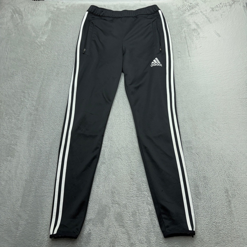 Adidas Pants Mens Small Black Climacool Soccer Training Tapered Striped Joggers